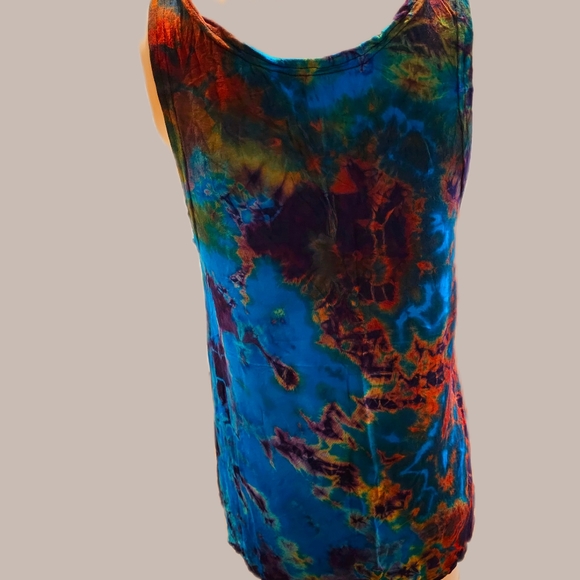 TIE DYE Stretchy Rayon Hippie Hi Lo Top**11 Colors Avail.*** O/S - Picture 9 of 12